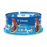 Verbatim 95460 Color LightScribe 700MB 80min 52X CD-R (25pk Spindle)