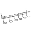 Pegboard Hooks, Screwdriver Holder 9" 6 Hole for 1/8" or 1/4" Peg Board