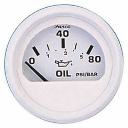 SportingGoods: Faria Dress White Oil Pressure Gauge 80 PSI FAR13102