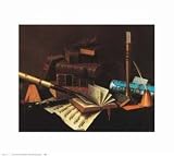 Music and Literature, 1878, Art Poster by William Michael Harnett, size 18