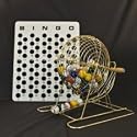 Bingo Game Set with Large Brass Cage