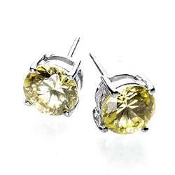 7mm Round CZ Stud Earring in Rhodium Silver - Jonquil