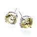 7mm Round CZ Stud Earring in Rhodium Silver - Jonquil