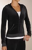 Juicy Couture Long Sleeve Velour Zip Hoodie Loungewear (Small Black)