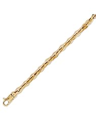 14K Solid Yellow Gold HipHop Bullet Chain Bracelet 4.5mm (11/64 in.) - 8.5 in.