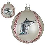 Florida Marlins Team Glass Baseball 3.25 Ornament