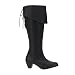 Maiden 2 1/2 Inch Stack Heel Ladies' Pirate Boot Black Leather Pleaser