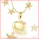 14K Golden South Sea Pearl & Diamond Spiral Pendant