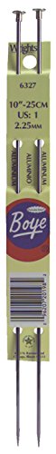 Boye Single Point Aluminum Knitting Needles 10 Inch -Size 2