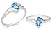 Pear Cut London Blue Topaz Ring Sterling Silver