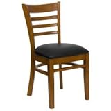 HERCULES Ladder Back Cherry Wood Chair with Black Vinyl Seat - XU-DGW0005LA ....