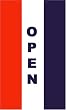 Open Vertical MESSAGE Flag - 3 foot by 5 foot Polyester (NEW)