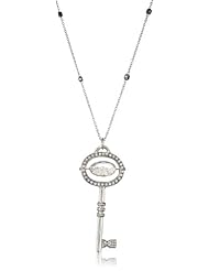 Moritz Glik "Kaleidoscope" 14K White Gold Floating Diamond Key Pendant Necklace