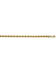 14K Yellow Gold Rope 4mm Bracelet 8 Inch