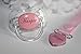Personalized Pacifier and Pacifier Clip Pink (0-6 or 6-18 Months) BPA-Free CAN BE STERILIZED 3 Nipple Shapes (0-6 Months)
