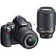 Nikon D5000 12.3MP DX Digital SLR Camera with 18-55mm f/3.5-5.6G VR and 55-200mm f/4-5.6G VR Lenses and 2.7 inch Vari-angle LCD