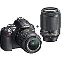 Nikon D5000 12.3MP DX Digital SLR Camera with 18-55mm f/3.5-5.6G VR and 55-200mm f/4-5.6G VR Lenses and 2.7 inch Vari-angle LCD