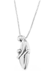 Sterling Silver One Sided Family of Two Necklace