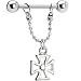 Stainless Steel Iron Cross Nipple Ring