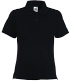 Fruit of the Loom Lady-Fit Polo Shirt in Black Size XS/8