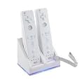 (W) Nintendo Wii White Dual Twin Motion Plus Charging Charge Dock Station with 2x Rechargeable Battery Plus LED Light for Remote Control (Compatible with or without MotionPlus) - iZKA™ One Stop Shop For All Your Accessory Needs