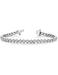 14K White Gold 4cttw Round Diamond Bracelet