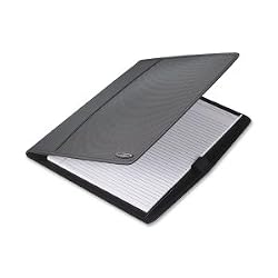 Wilson Jones Padfolio/Sorter, Polypropylene, Clear Tab Dividers, Writing Pad, Black