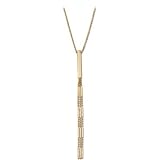 14Kt. Yellow Gold. Triple Diamond Cut White Bead Bar Necklace