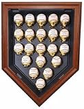21 Ball Home Plate Shaped Display Case with Wood Frame
