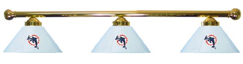 Miami Dolphins Pool Table Light - Brass Bar