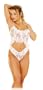 Escante Women's Rose Lace Cami and Bikini with Lace Ruffle Front