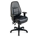 Office Star Deluxe Ergonomic Leather Chair - Black