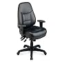 Office Star Deluxe Ergonomic Leather Chair - Black