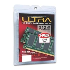 Ultra - Memory - 1 GB ( 2 x 512 MB ) - DIMM 184-pin - DDR - 400 MHz / PC3200 - CL3