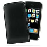 Apple iPhone 3G Leather Vertical Pouch Type Case (Black)