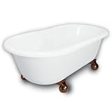 American Bath Factory B1-3700-WW-DM7-M2-35-OC Madeline Double Ended Clawfoot Bathtub in White, Canno