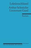 book cover Lektüreschlüssel für Schüler: Arthur Schnitzler: Lieutenant Gustl - Mario Leis