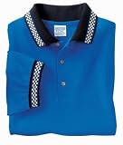 Gildan Ultra Cotton - Pique Knit Sport Shirt with Racing Check Trim Royal/Black-2XL