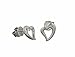 Silver Diamond Open Heart Earrings