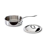 Mauviel M'Cook 5211.25 3.4 Quart Sauté Pan with Lid, Cast Stainless Steel Handle