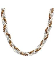 Sterling Silver 6-7mm White/Brown/Grey FW Cultured Pearl w/2in ext. Necklace