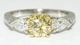 GIA Certified Natural Fancy Yellow Diamond Ring