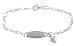 Silver Dangle Heart Id Identification Engravable Bracelet for Child