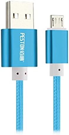 USB Cable, 3.0 feet(1 m) Reversible USB 2.0 A Male to Micro USB Male Cable Braided, Quick Charge and High Speed Data Sync for Android, Samsung, HTC, Motorola, Nokia and More(Blue)