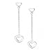 Bling Jewelry Sterling Silver Dangling Open Heart Earrings