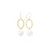 Sterling Silver with Gold and White Coin Pearl Earrings