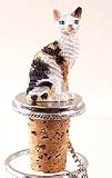 Cornish Rex Tortoise Cat White Wine Bottle Stopper