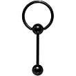 Black Anodized Titanium Doorknocker Barbell Tongue Ring
