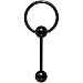 Black Anodized Titanium Doorknocker Barbell Tongue Ring