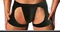 Black Mens Strappy Tight Boxer Briefs O/S